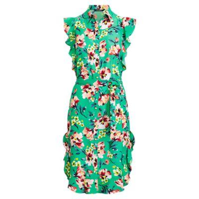 Ralph Lauren Floral Crepe Sleeveless Dress Multi 2p