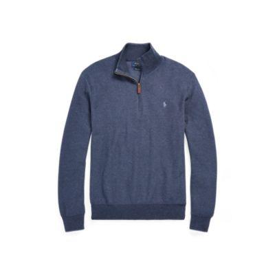 Ralph Lauren Cotton Half-zip Sweater Winter Navy Heather 3x Big
