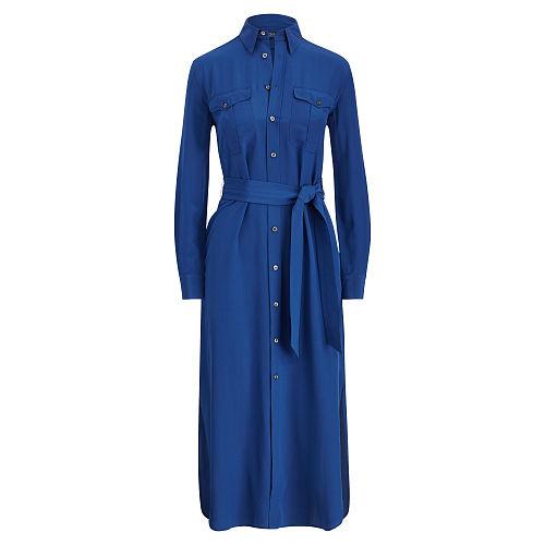 Polo Ralph Lauren Belted Silk Shirtdress
