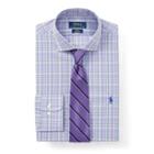 Ralph Lauren Slim Fit Plaid Poplin Shirt Lavender/grass Multi