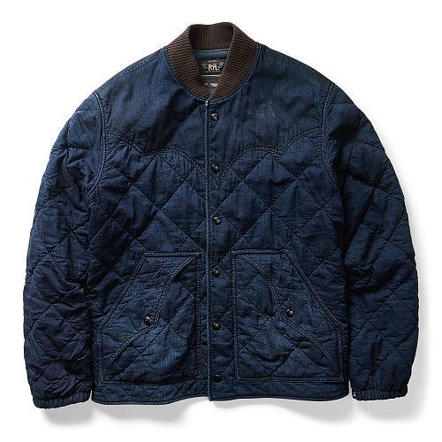 Ralph Lauren Rrl Quilted Cotton-blend Jacket Indigo