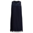 Ralph Lauren Lauren Pleated Lace-yoke Dress Lighthouse Navy