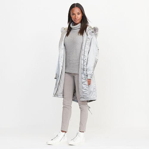 Ralph Lauren Lauren Metallic Parka Gray