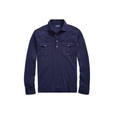 Ralph Lauren Cotton Lisle Military Shirt Cruise Navy