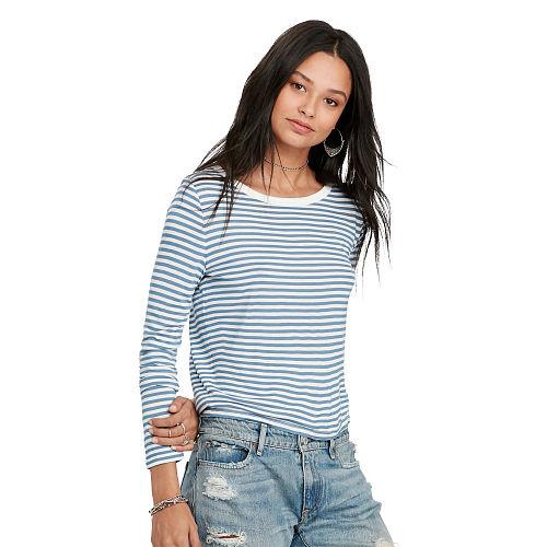 Ralph Lauren Denim & Supply Striped Crewneck Tee Lt Blue