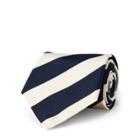 Ralph Lauren Striped Silk-blend Mogador Tie Navy/ Off-white