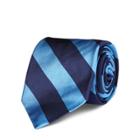 Ralph Lauren Striped Silk Repp Narrow Tie Navy/lt Blue