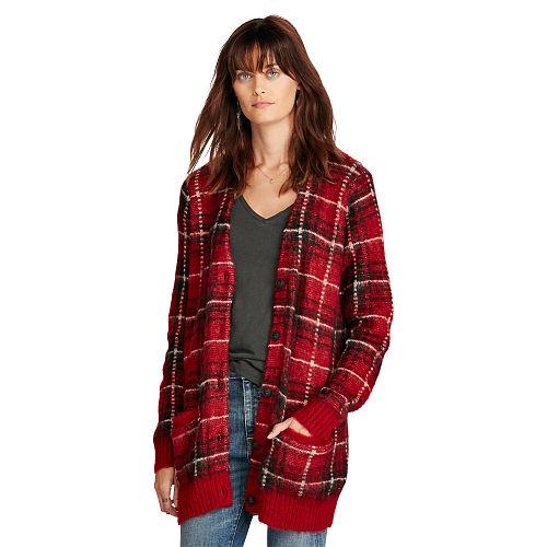 Ralph Lauren Denim & Supply Plaid Boyfriend Cardigan Red Multi