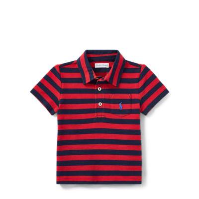 Ralph Lauren Featherweight Cotton Mesh Polo Deep Orangey Red 18m