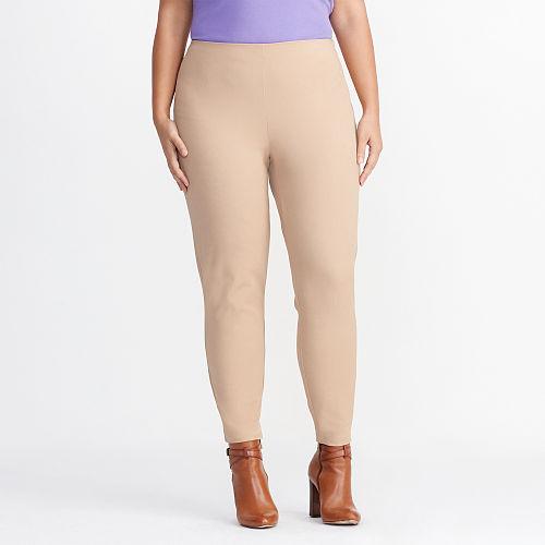 Ralph Lauren Lauren Woman Stretch Cotton Skinny Pant Tan
