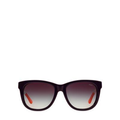 Ralph Lauren Striped Square Sunglasses Shiny Purple