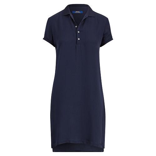Polo Ralph Lauren Silk Short-sleeve Polo Dress Navy