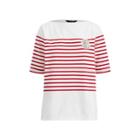 Ralph Lauren Cotton Boatneck T-shirt Soft White/lipstick Red