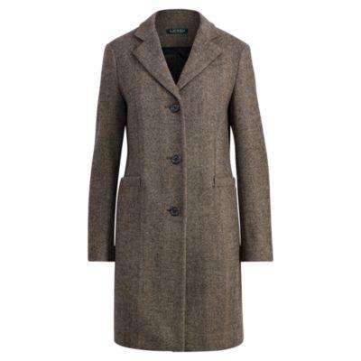 Ralph Lauren Herringbone Car Coat Sand/black