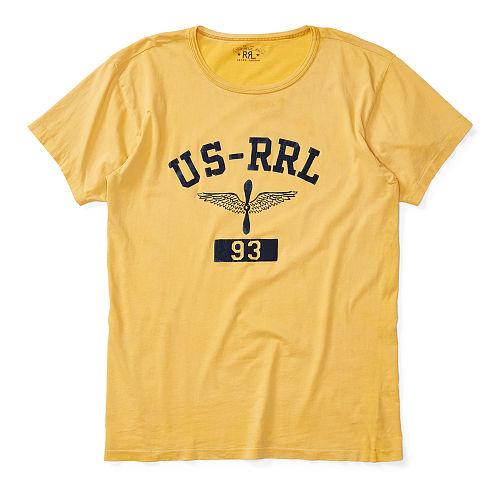 Ralph Lauren Rrl Cotton Jersey Graphic T-shirt Washed Gold
