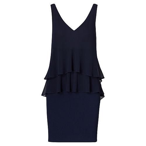 Ralph Lauren Lauren Georgette Tier Dress Lighthouse Navy