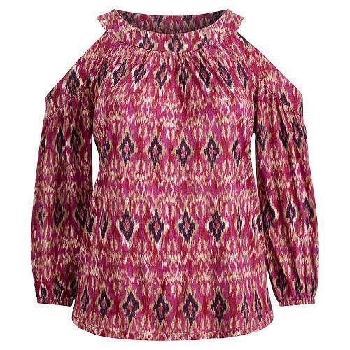 Ralph Lauren Lauren Woman Ikat Jersey Cold-shoulder Top