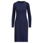 Ralph Lauren Button-trim Cotton Dress Navy