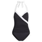 Ralph Lauren Slimming Halter Swimsuit Black/white