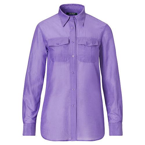 Ralph Lauren Lauren Cotton-silk Voile Shirt Deep Lilac