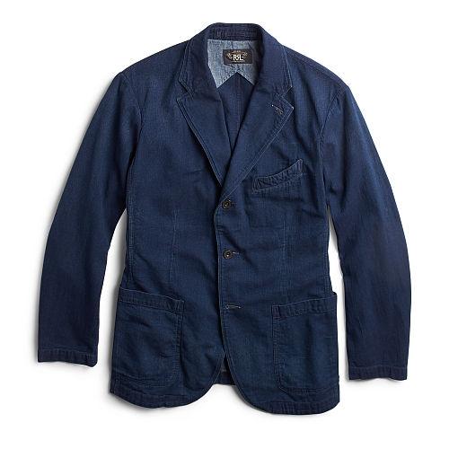 Ralph Lauren Rrl Indigo Cotton Sport Coat Indigo