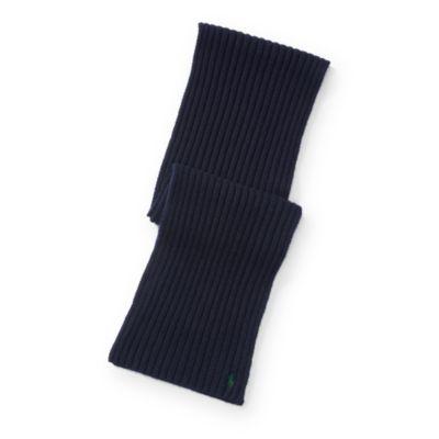 Ralph Lauren Wide-rib Cashmere-wool Scarf Hunter Navy