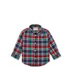 Ralph Lauren Plaid Stretch Cotton Shirt Red Multi 12m