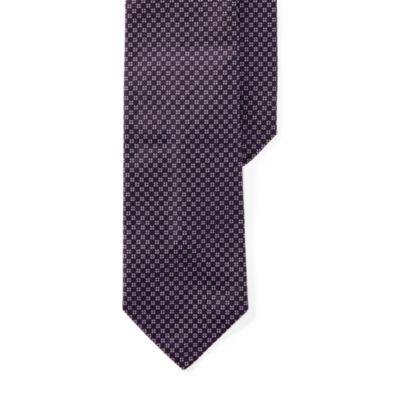 Ralph Lauren Checked Silk Narrow Tie Purple