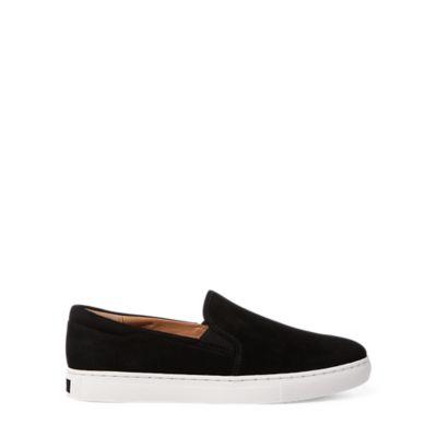 Ralph Lauren Drea Suede Slip-on Sneaker Black