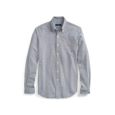 Ralph Lauren Classic Fit Plaid Cotton Shirt Black/white 1x Big