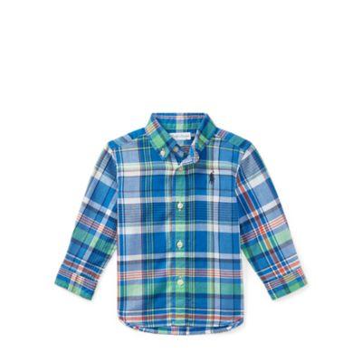 Ralph Lauren Plaid Cotton Madras Shirt Blue Multi 6m