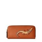 Ralph Lauren Crocodile Calf Mini Zip Pouch Rl Gold