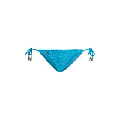 Ralph Lauren Ruffled Cheeky Bikini Bottom Turq