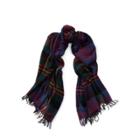 Ralph Lauren Lightweight Plaid Wool Scarf Navy Plaid