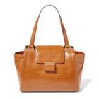 Ralph Lauren Lauren Medium Lynwood Croc Shopper Field Brown