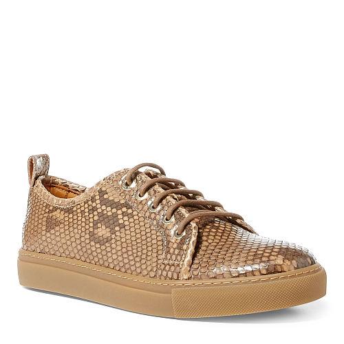 Ralph Lauren Simone Ii Python Sneaker Taupe