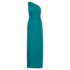 Ralph Lauren Jersey One-shoulder Gown French Teal