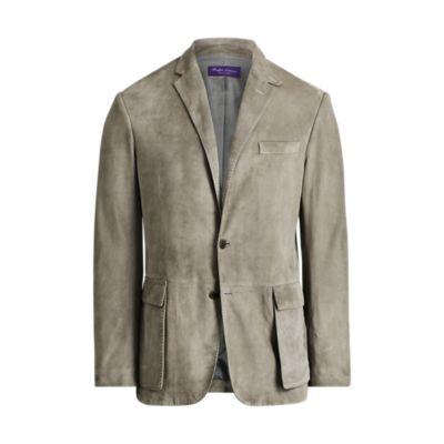 Ralph Lauren Suede Sport Coat Grey Fog