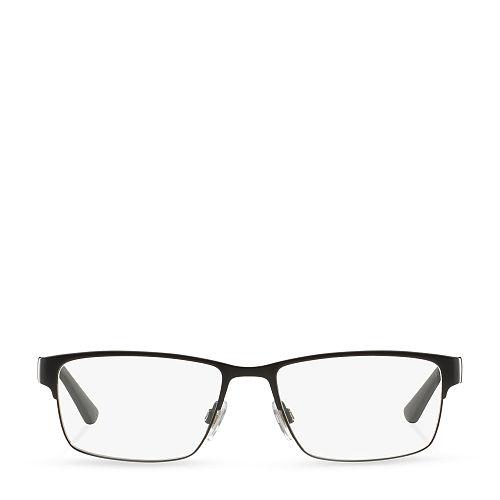 Polo Ralph Lauren Striped Rectangular Eyeglasses Shiny Gunmetal
