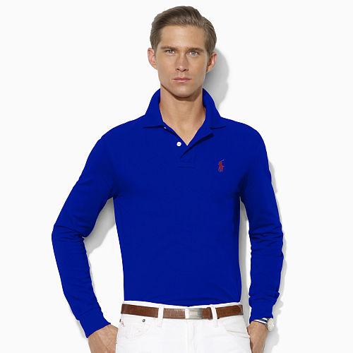 Polo Ralph Lauren Custom Fit Cotton Mesh Polo Heritage Royal