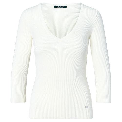 Ralph Lauren Lauren Ribbed Cotton Sweater Herbal Milk