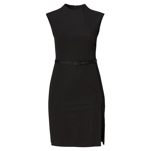 Ralph Lauren Lauren Woman Mockneck Sheath Dress Black