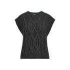 Ralph Lauren Aran-knit Sleeveless Sweater Dark Gents Heather