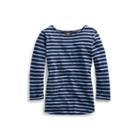 Ralph Lauren Striped Indigo Cotton Shirt Dark Blue Indigo Blue Jas