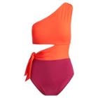 Ralph Lauren Shaping One-shoulder Swimsuit Red/plum
