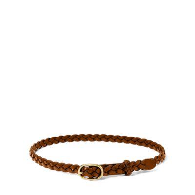 Ralph Lauren Skinny Braid Belt Brown