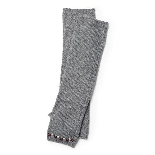 Ralph Lauren Lauren Jeweled Fingerless Gloves Dk Grey Hthr