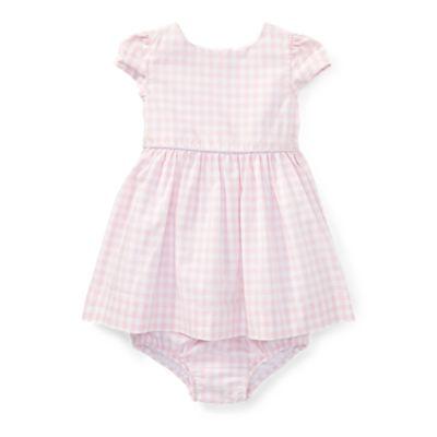 Ralph Lauren Gingham Cotton Dress & Bloomer Pink/white 24m