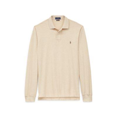 Ralph Lauren Custom Slim Fit Mesh Polo Dune Tan Heather
