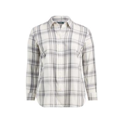 Ralph Lauren Plaid Cotton Twill Shirt Cream Multi
